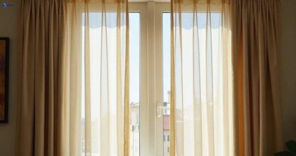 Dull dusty drapes in port-melbourne-vic before professional cleaning